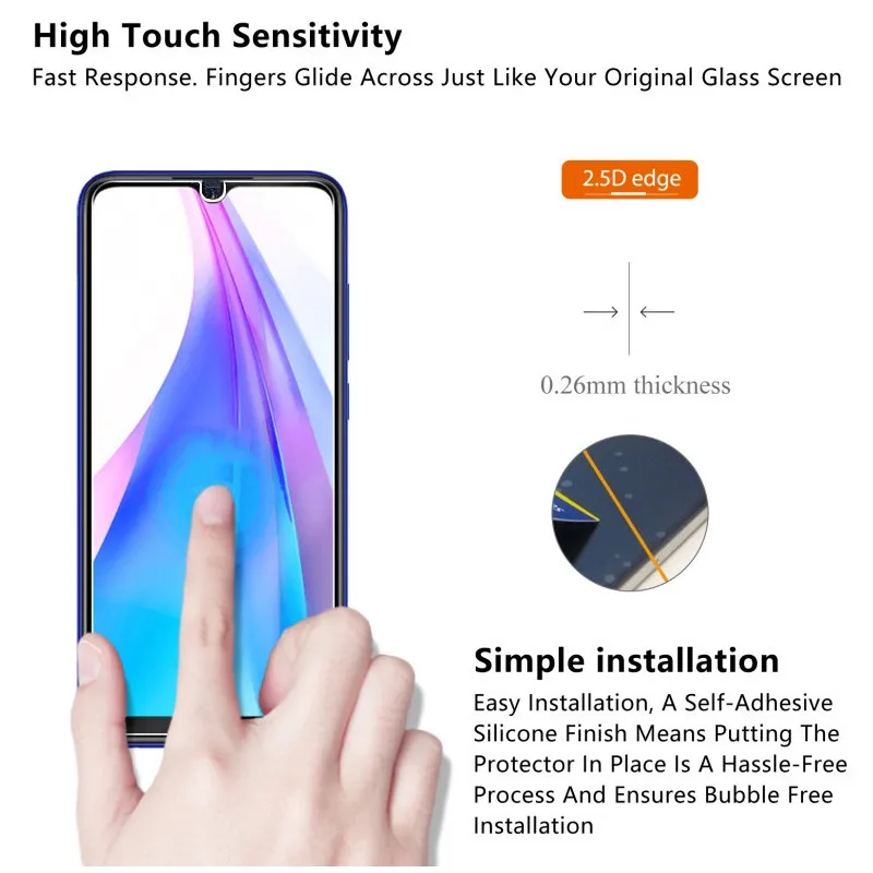 2 шт для Redmi Note 8T Note 7 стеклянная Защитная пленка для Redmi 8 8A Note 7 pro Защитная пленка для Redmi Note 8 pro стекло