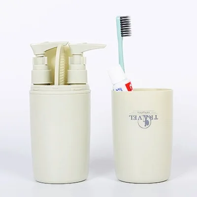 4 шт./компл. Портативный Зубная щётка зубная паста расческа очищающее средство для лица, дорожный шампунь для хранения Аксессуары для ванной комнаты светильник Розово-серый-синий