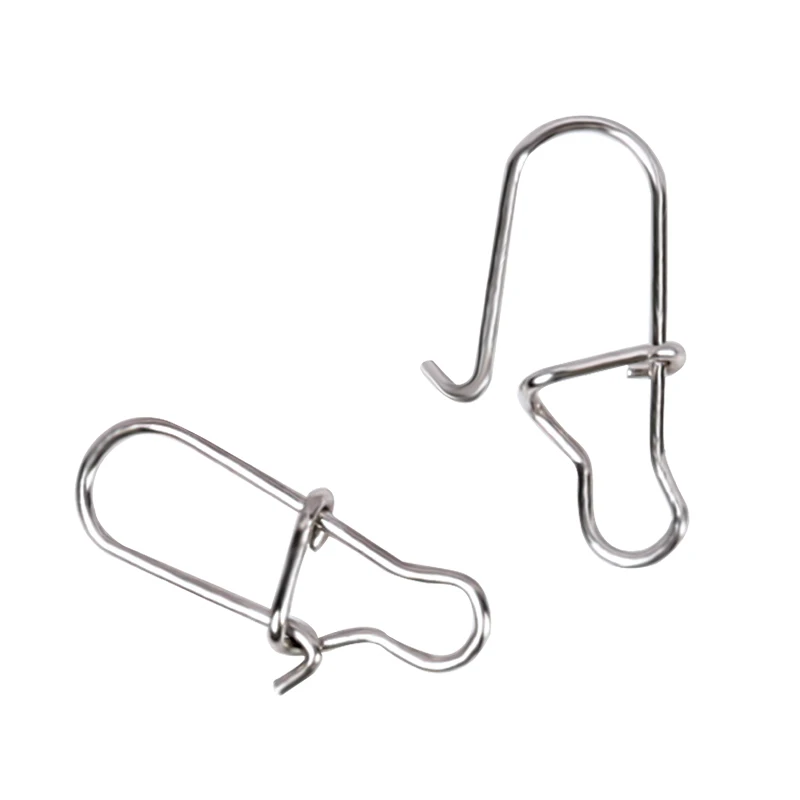 TSURINOYA Fishing Snaps Stainless Steel Hard Lure Connector 100PCS Solid Safety Pin Barrek Hook Lock Clip Accessories fishing accessories fishing line connectors fishing tools fishing tool fishing tackle