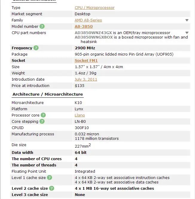 AMD A8-Series A8-3850 2,9 ГГц AD3850WNZ43GX A8 3850 четырехъядерный процессор работает правильно настольный процессор 100 Вт гнездо FM1