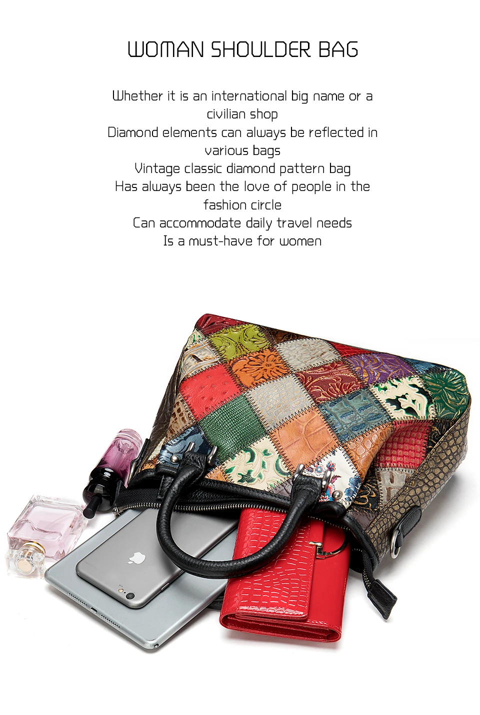 WESTAL, женская сумка из натуральной кожи, большая сумка для женщин, сумки через плечо, Лоскутная Дизайнерская кожаная сумка, женские сумки, 203