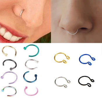 

U Shaped Fake Nose Ring Hoop Septum Rings Fashion Stainless Steel Nose Piercing Fake Piercing Oreja Pircing Jewelry