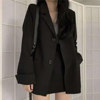 

2020 New Spring And Autumn Loose Women Suit Jacket Fashion Casual Wild Women's Blazer Black Suit Coat Female Clothing