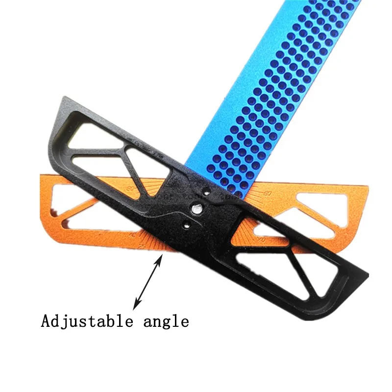 300/400mm Adjustable angle Woodworking T Ruler Hole Positioning Crossed Marking Gauge Aluminum Allo