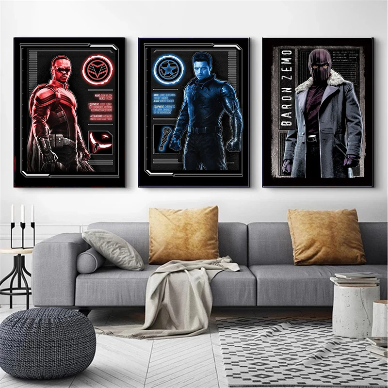 Marvel Hot American Tv Series Falcon And Soldier Poster Stampe Su Tela Pittura Wall Art Picture For Living Room Home Decoration