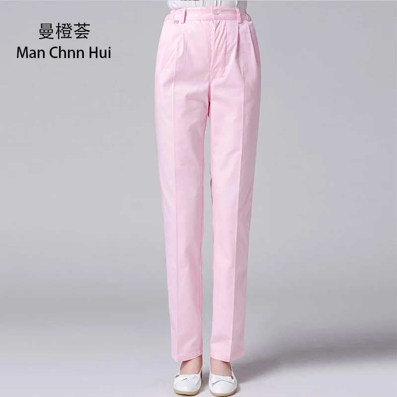 Laboratory clothing female nurse pants slim white pants scrub beauty salon work summer High Quality Nursing