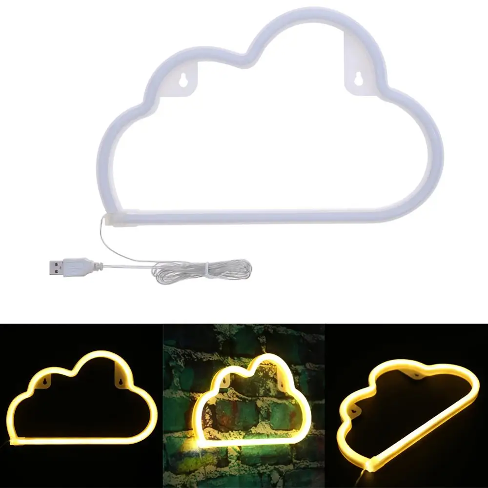 Зарядка через USB неоновые лампы в виде Луны праздничный светильник облако