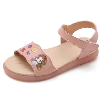 

2020 Fashion Kids Summer Shoes Little Girls Sandals Big Children Princess Letter Sandals 3 4 5 6 7 8 9 10 11 12 Year Old