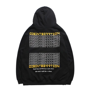 

Mens Hip Hop Hooded Street wear Pullover Creative Full Letter 3D Gradual Transition Print Hoodie Men Black Cotton Loose New 2020