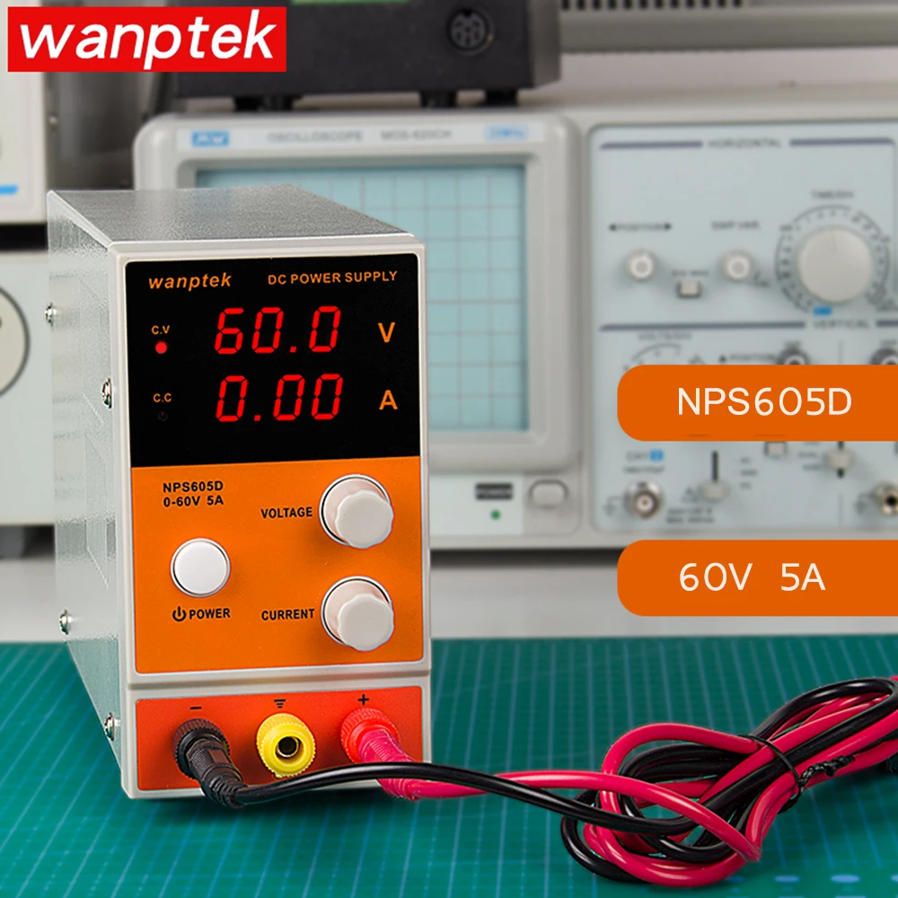 NPS605D мини лабораторный блок питания 60 в 5A однофазный регулируемый цифровой дисплей регулятор напряжения импульсный источник питания постоянного тока