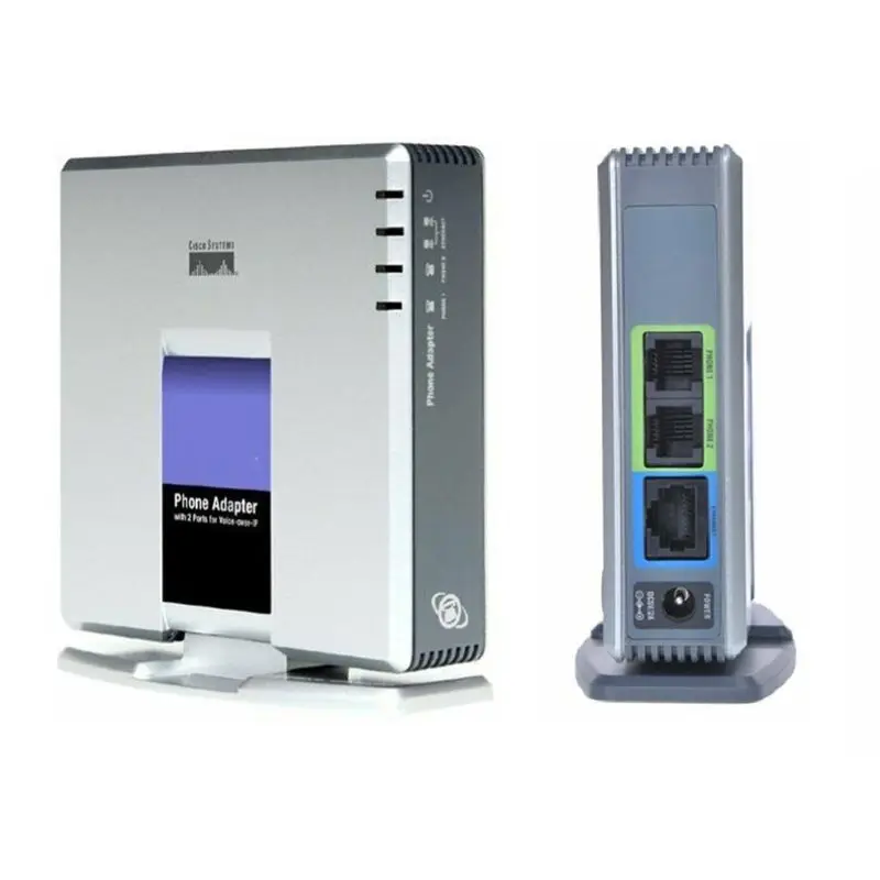 

1Set VOIP Gateway 2 Ports SIP V2 Protocol Internet Phone Voice Adapter with Network Cable for Linksys PAP2T AU/EU/US/UK Plug