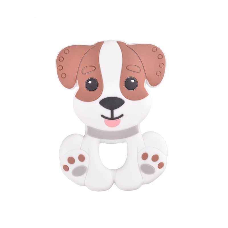 

2pcs Silicone Teethers Dog Shape Food Grade Baby Teething Beads DIY Pacifier Chain Necklaces For Baby Products