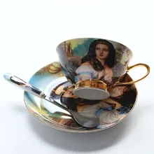 YeFine Bone China Coffee Cup and Saucer Set Advanced Royal Classical Afternoon Tea Cups Ceramic