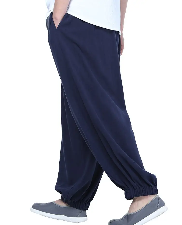 High Quality Cotton Buddhist Zen Buddha Bloomers Lay Pants Shaolin Monk Kung Fu Martial Arts Wushu Trousers Black/blue
