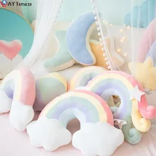 

Candy color cloud star moon rainbow pillow round shape stuffed soft ball pillow cushion home sofa decor pillow gift for friend