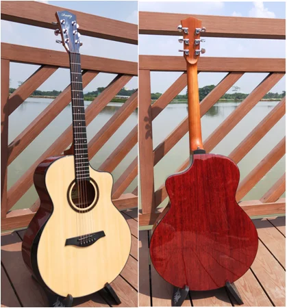 41 дюймовая акустическая гитара с подлокотником в деревянном цвете|Гитара| |