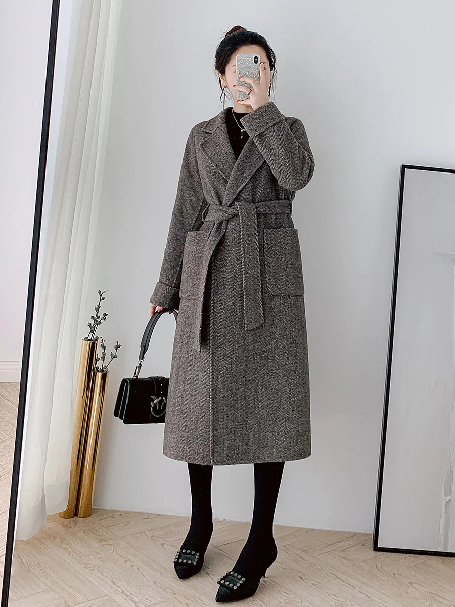 2020 Dark Gray Coat Elegant Korean Style OG0700