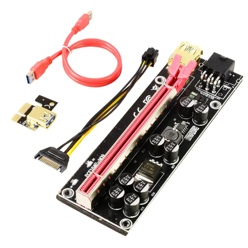 PCI-E USB 3.0 Express 1x To 16x GPU Extender Riser Card Adapter Power Cable ZH 