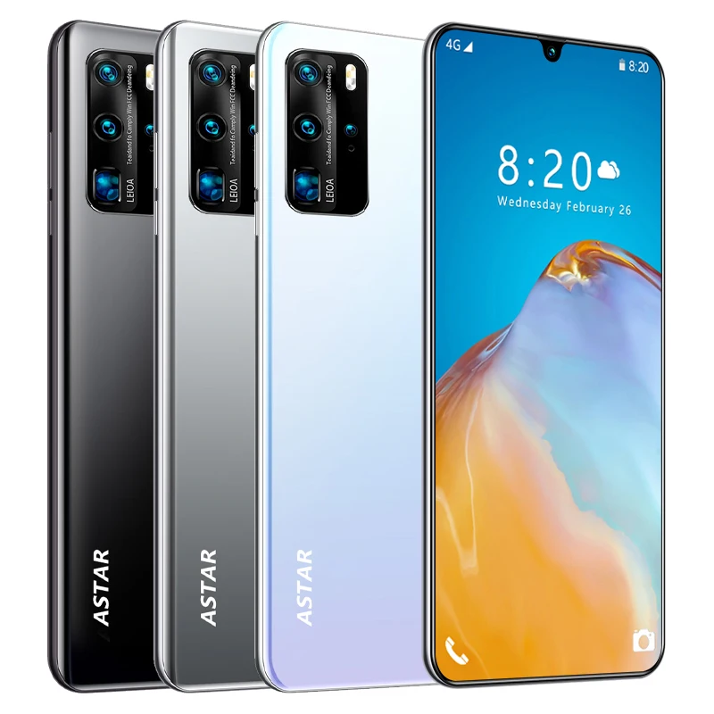 P48pro 6.5inch Smartphone 8GB RAM 128GB ROM Snapdragon 855 Android Cellphone Dual SIM Cell Smart Phones In Stock Free Shipping