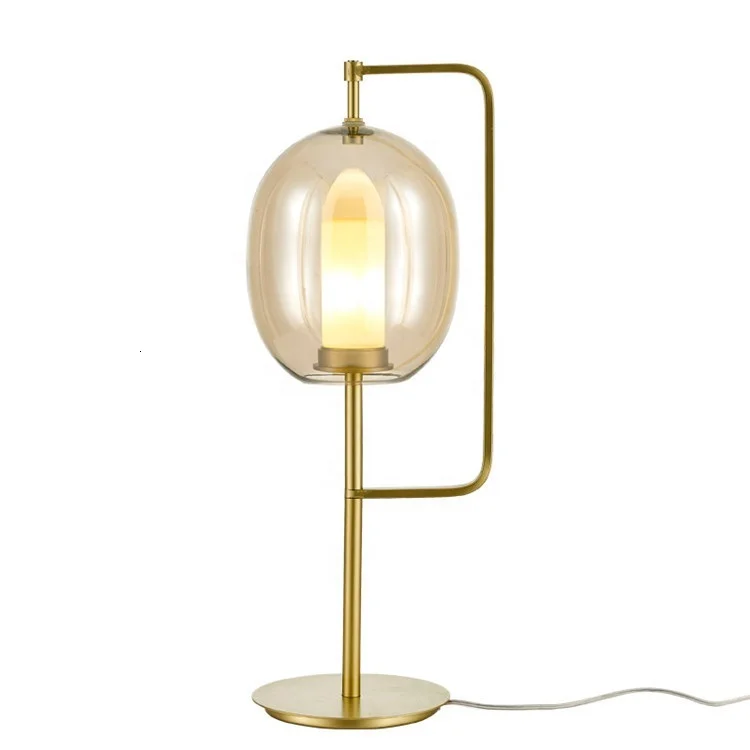 

American Indoor Decoration Lighting Modern Industrial Antique Glass Ball Table Lamp For Reading Room Kitchen Dining Bar