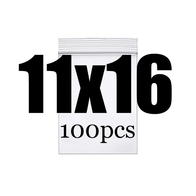 Thick Clear Zip Lock Ziplock Storage Bags Heavy-Duty Transparent Plastic Zip Package Small Jewelry Packing Reclosable Poly Bag 11X16CM 100pcs