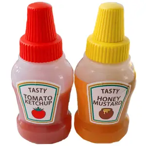 1/2pcs 25ML Mini Tomato Ketchup Bottle Honey Mustard Portable Small Sauce Container Salad Dressing Container Pantry Containers