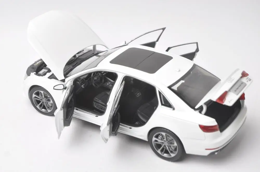 1:18 литая модель для Audi A4L 2017 белая игрушечная машинка из сплава миниатюрные