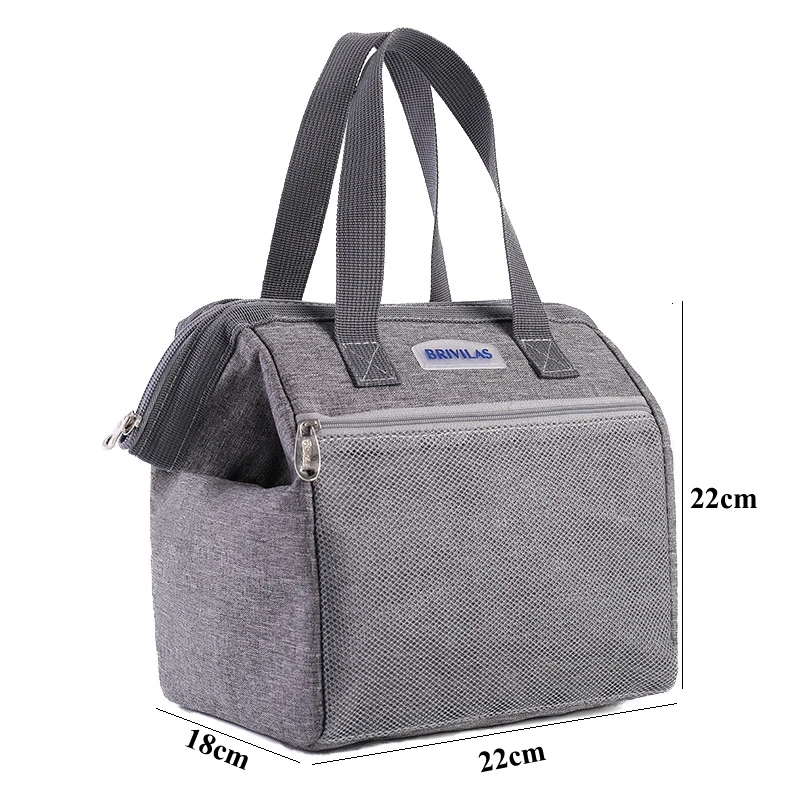 Simple Lunch Bag Cotton Frog Mouth Food Picnic Ice Bag Insulated Tote Cooler Bag Thermal Child Big Capacity Women Aluminum Foil