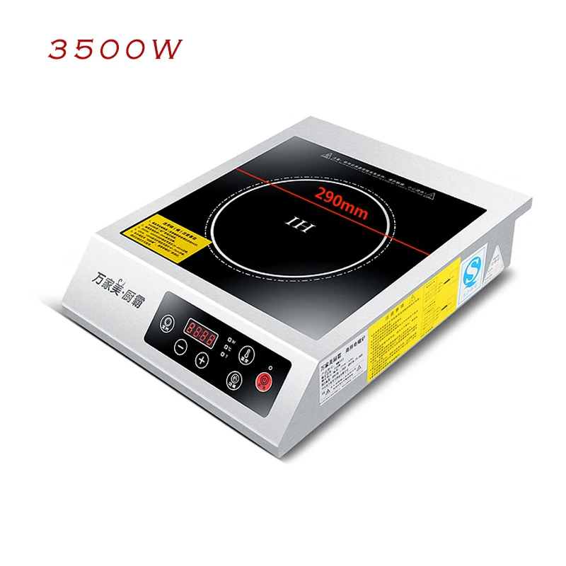 Cuiseur d'induction d'acier inoxydable 3500W plat haute puissance Commercial cuisinière à Induction soupe ménage cuisson Machine