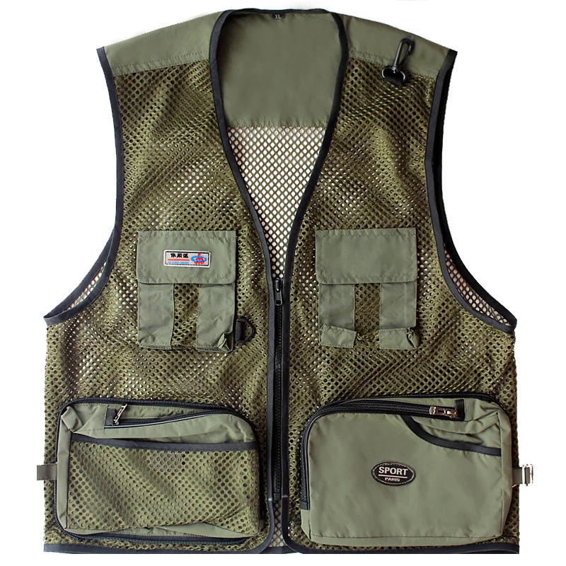 

Mens Vest Tactical Coat Casual Summer Photographer Waistcoat Mesh Work Sleeveless Jacket Travel Male Safari Style Vest Plus Size