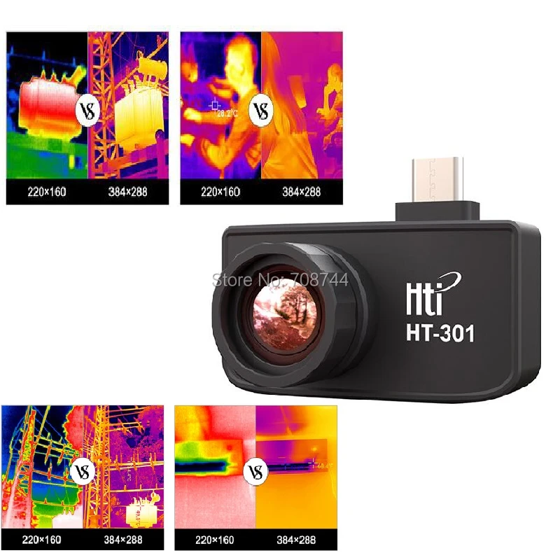 HT 301 de cámara térmica infrarroja para teléfono móvil, pistola de temperatura con para teléfonos Android, resolución de 20 ℃ ~ 288 ℃|Instrumentos de - AliExpress