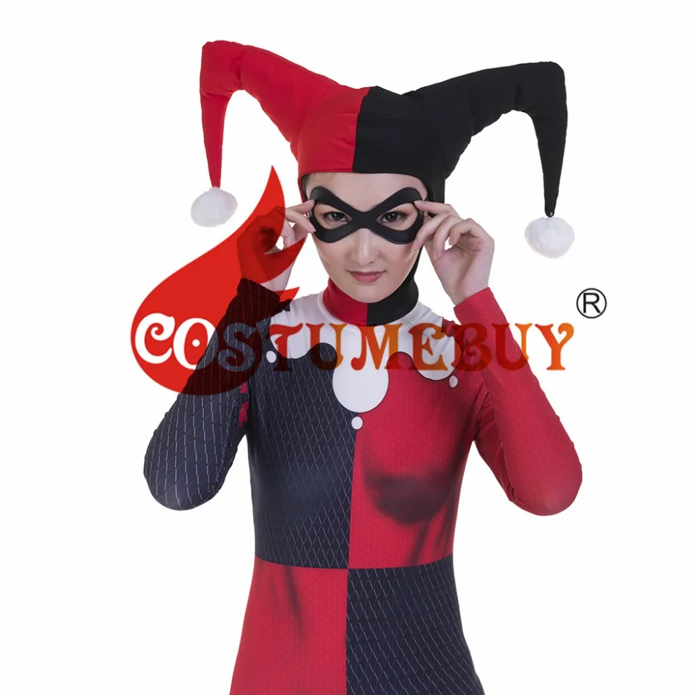 Costumebuy отряд самоубийц Куинн косплей костюм боди комбинезоны фантазия полная голова носить маска на глаза для Хэллоуина для женщин девочек реквизит