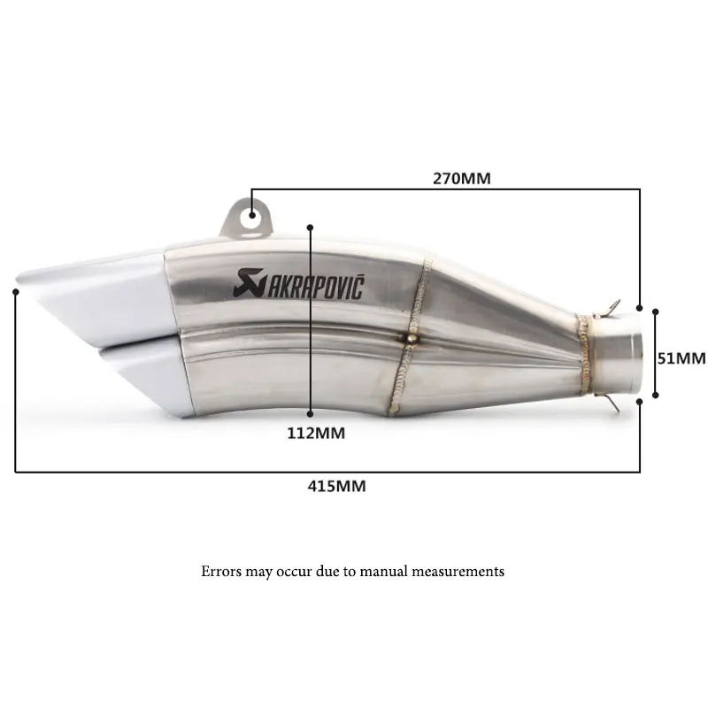 51 мм мотоцикл Выхлопная двойная труба Akrapovic Echappement мото модифицированный скутер глушитель для Suzuki gsr 600 Ninja300 FZ800 Z900