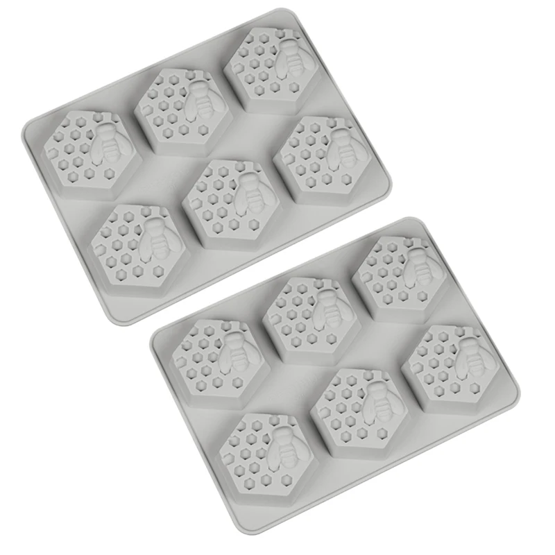 

2Pcs 6 Grid Silicone Soap Mold for Crafts Cube Multi DIY Handmade Soap Making Supplies Material Tools