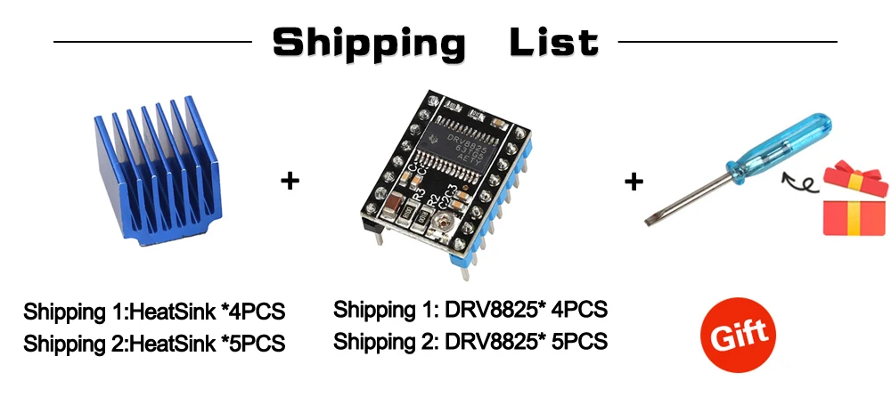 LERDGE 3D printin части Drv8825 шаговый двигатель модуль драйвера с новым алюминиевым радиатором 4 шт. или 5 шт