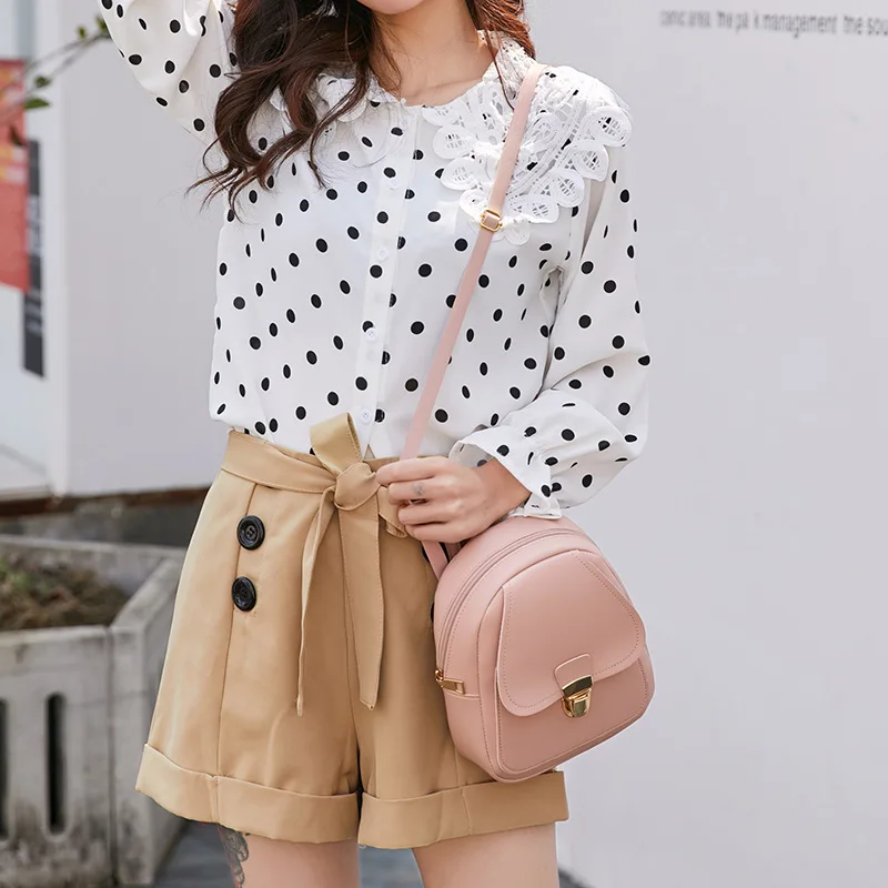 

2019 Summer And Autumn New Products Women's Solid Color Package Cover Type One-Shoulder Oblique Bag Phone Coin Purse Backpack