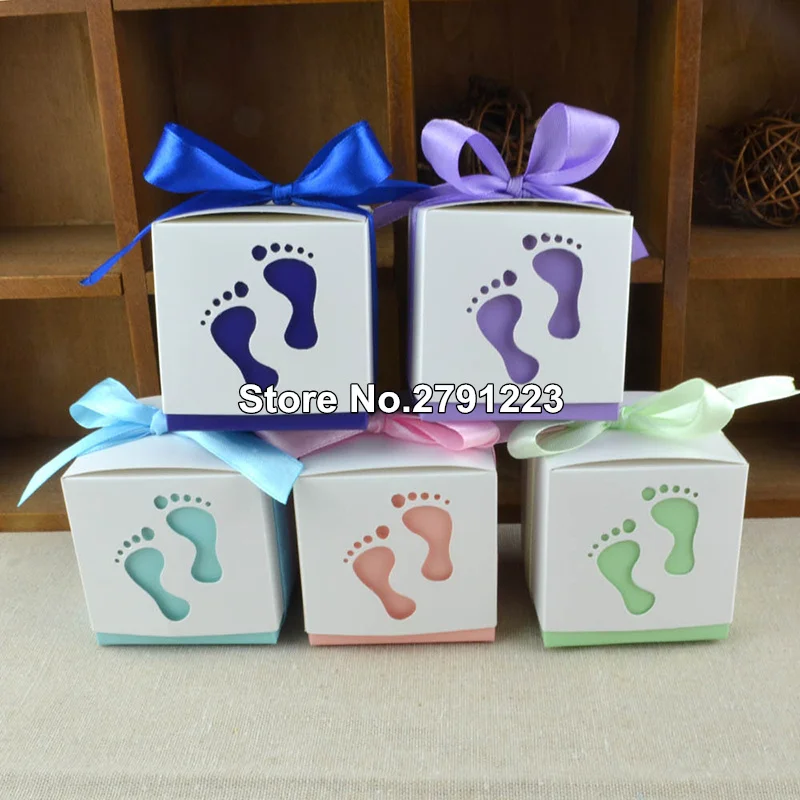 25pcs/lot Wedding Candy Box feet Shape Party Baby Shower Favor Paper Gift Boxes | Дом и сад