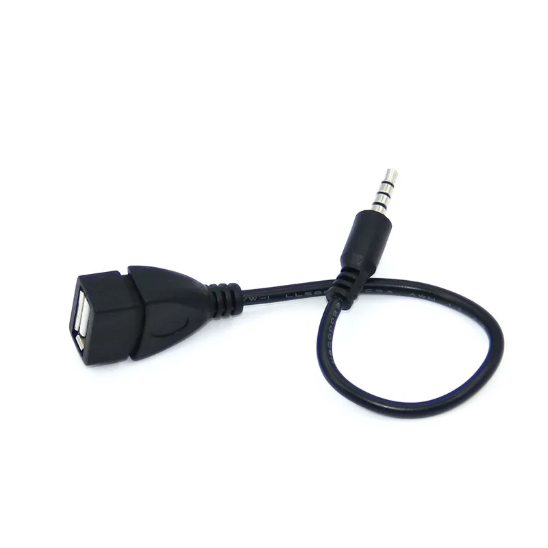 3 5 мм штекер аудио AUX разъем к USB 2 0 Тип A Женский Адаптер конвертера OTG кабель для