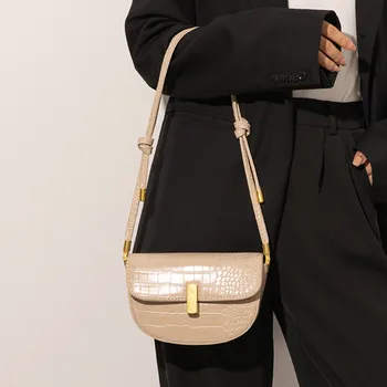 

PU Crocodile Pattern Small Leather Crossbody Saddle Bags For Women 2020 Fashion Lady Shoulder Handbags Travel Bag 7DTX