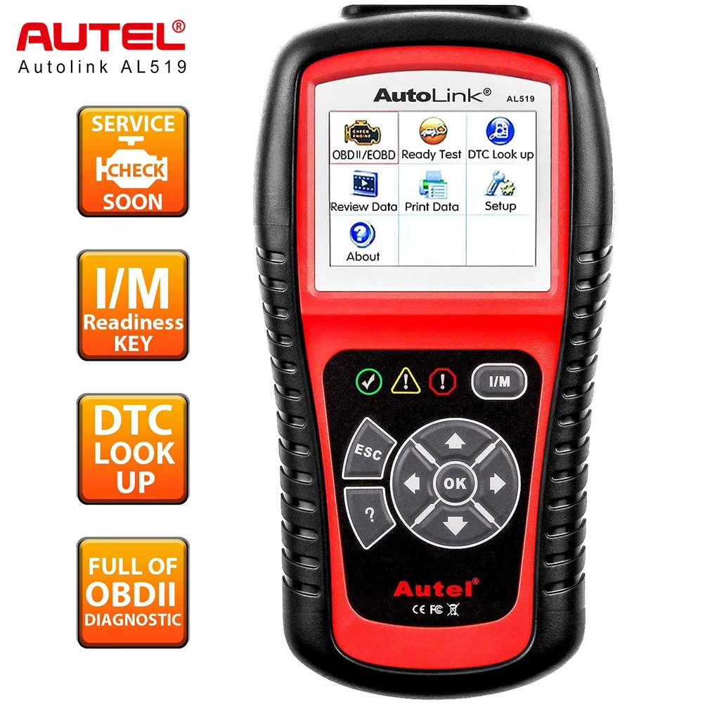 Автоматический диагностический сканер Autel AutoLink AL519 кодов неисправностей
