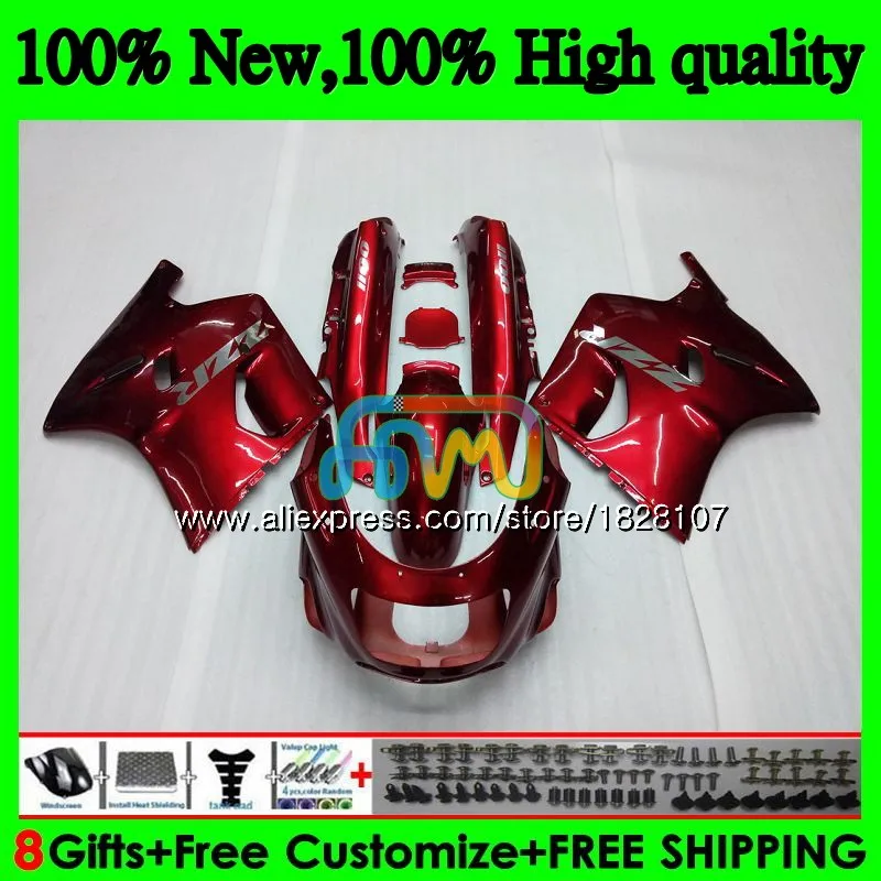 Корпус для KAWASAKI ZX-11R ZZR 1100ZZR1100 ZX11 R ZZR-1100 7BS. 107 ZX-11 ZX 11R ZX11R 90 91 92 1990 1991 1992 обтекатель красный жемчуг - Цвет: No. 1