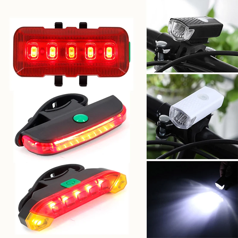 Waterproof Usb Rechargeable Bike Light Mtb Road Bicycle Front Back Rear