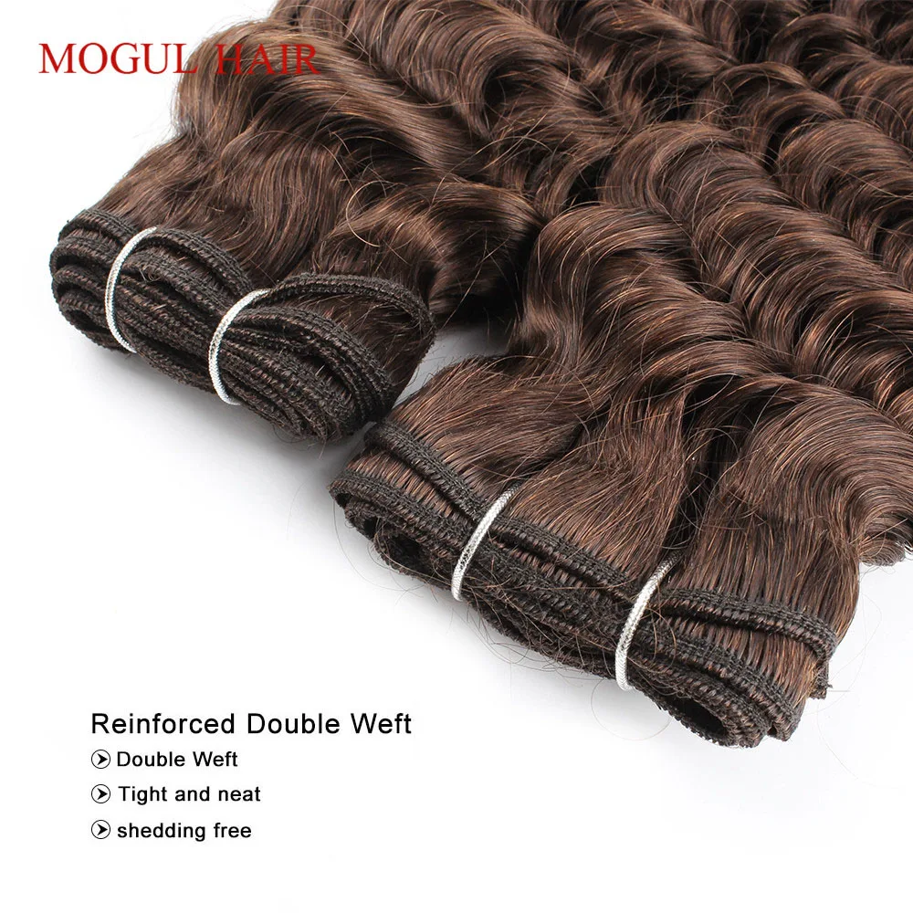 Color 4 Chocolate Brown Deep Wave Remy Human Hair Bundles 10-24 inch Indian Hair Weave Extensions Quality Last Long Mogul Hair