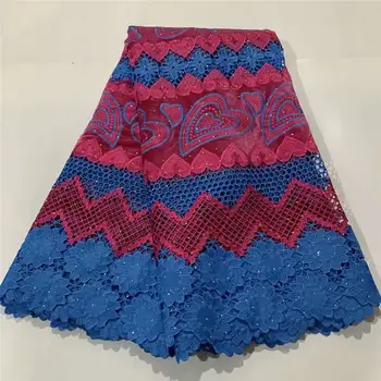 

latest blue african lace fabric 2020 high quality lace net tulle tissue french lace fabric african fabric with stones JAUN