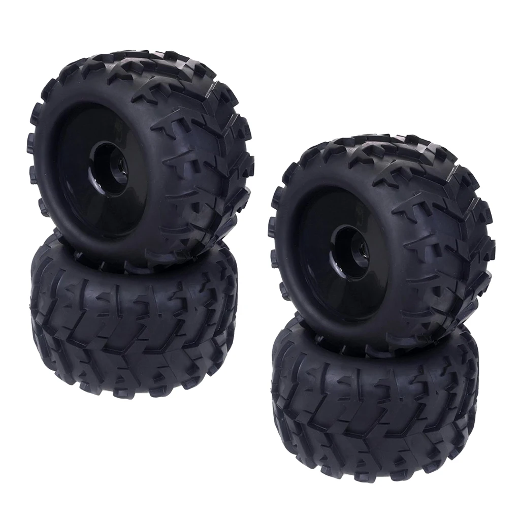 4 Pack RC Tires 1/8 Scale Monster Truck Buggy Crawler Tires 17mm Hex Drive and Tires for  HSP Kyosho GM DHK HPI