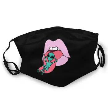 

Alien Lying On The Tongue Double-sided printed dustproof and windproof mask, reusable mask, suitable for outdoor sports