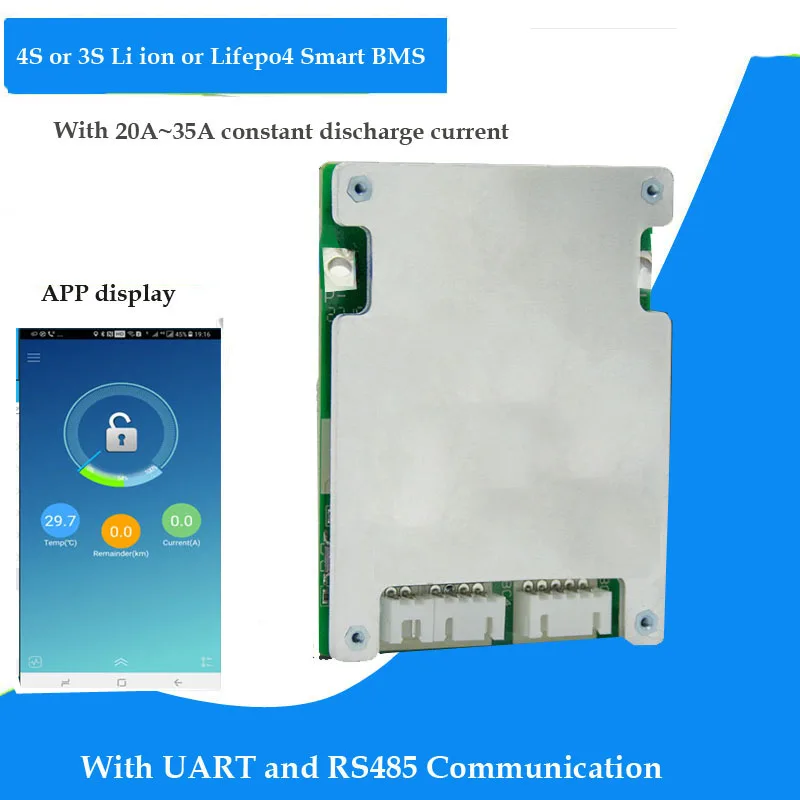 3S 12 6 в или 4S 16 8 литий ионный 14 Lifepo4 В батарея Bluetooth Smart BMS с RS485 и UART|Интегральные