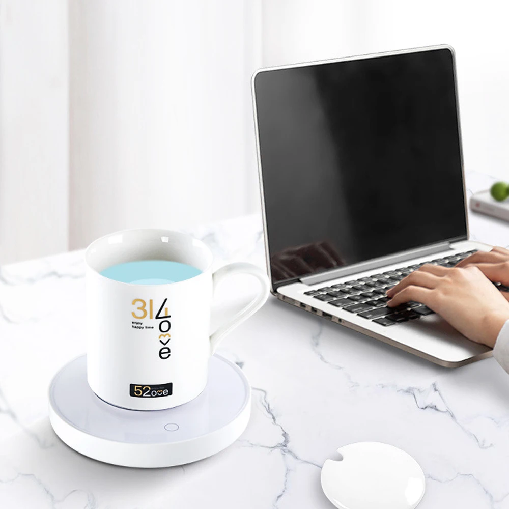 Behogar портативная электрическая кружка для кофе с питанием от USB, подогреватель для кружки, подставка для подставки для дома, офиса, школы, дня рождения, рождественский подарок