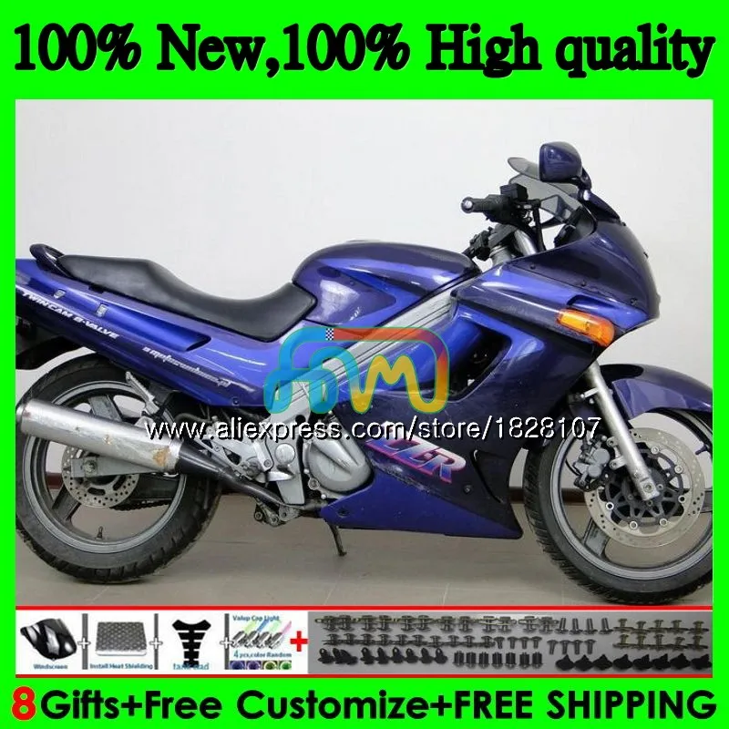Корпус для KAWASAKI ZZR-250 синий 90 95 96 97 98 99 ZZR 250 90-99 27BS. 24 ZZR250 1990 1995 1996 1997 1998 1999 комплект обтекателей