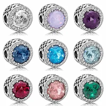 

Radiant Hearts With Multicolor Crystal Beads Clip Lock Stopper Charms Fit Bracelet 925 Sterling Silver Charm Jewelry